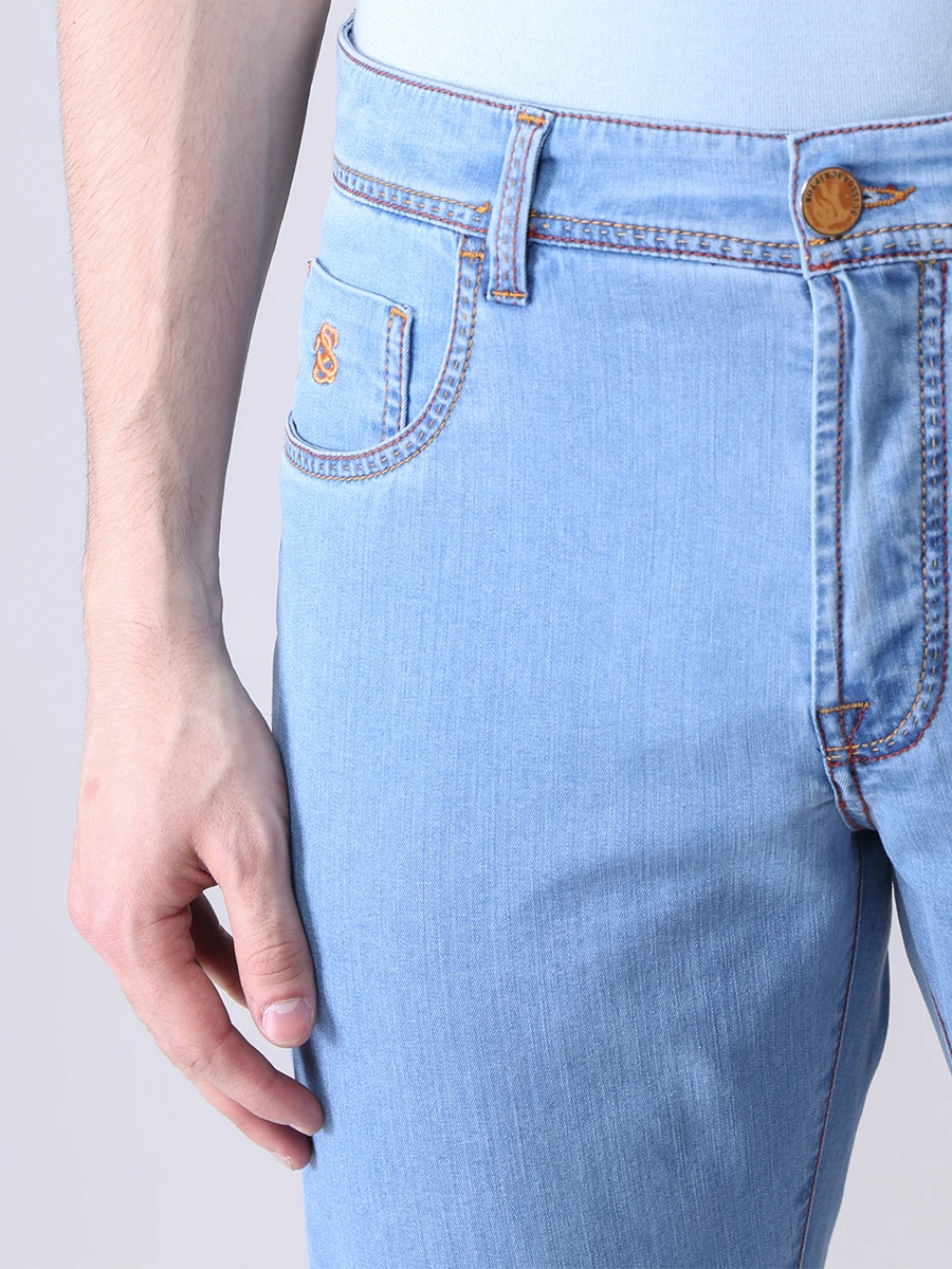 Джинсы Slim Fit хлопковые SCISSOR SCRIPTOR COSTANTINO T66 W3 Голубой  Фото 5