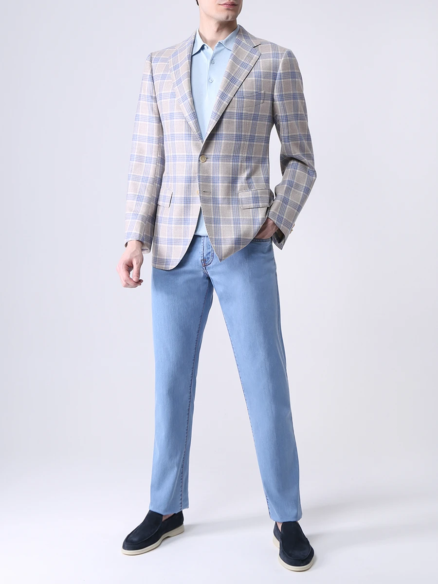 Джинсы Slim Fit хлопковые SCISSOR SCRIPTOR COSTANTINO T66 W3 Голубой  Фото 2