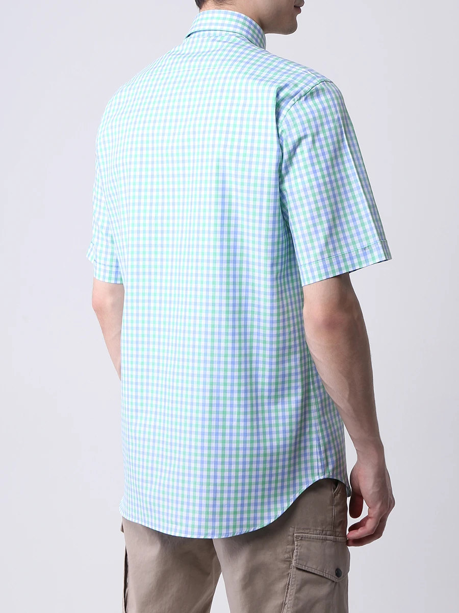 Рубашка Regular Fit в клетку PAUL & SHARK 21413295/002, размер 48, цвет зеленый 21413295/002 - фото 3