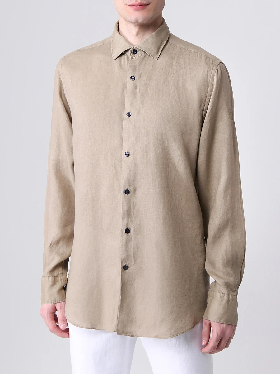 Рубашка Regular Fit льняная PAUL & SHARK 21413220/566, размер 50, цвет кремовый 21413220/566 - фото 4