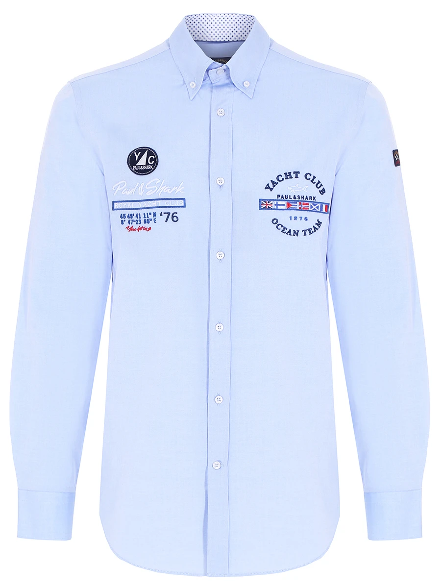 Рубашка Regular Fit хлопковая PAUL & SHARK 21413488/005, размер 50, цвет голубой 21413488/005 - фото 1