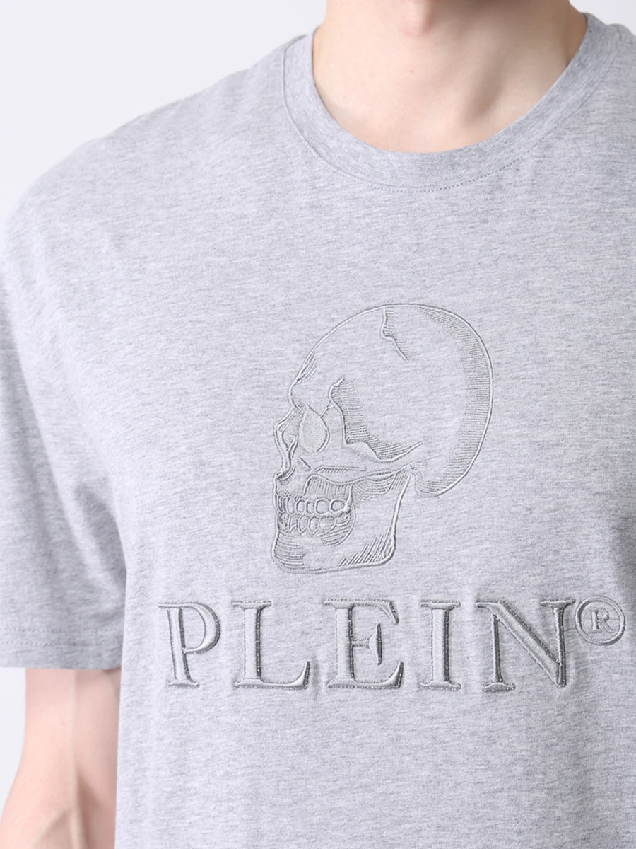 Футболка хлопковая PHILIPP PLEIN PAAC MTK5140/10 Серый  Фото 5