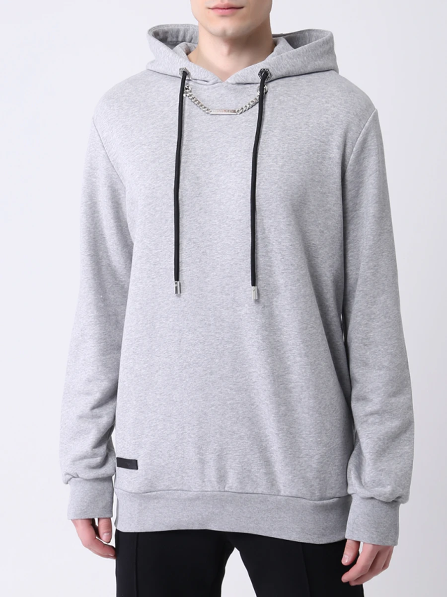 Худи-унисекс хлопковое PHILIPP PLEIN PAAC MJB2426/10 Серый  Фото 5