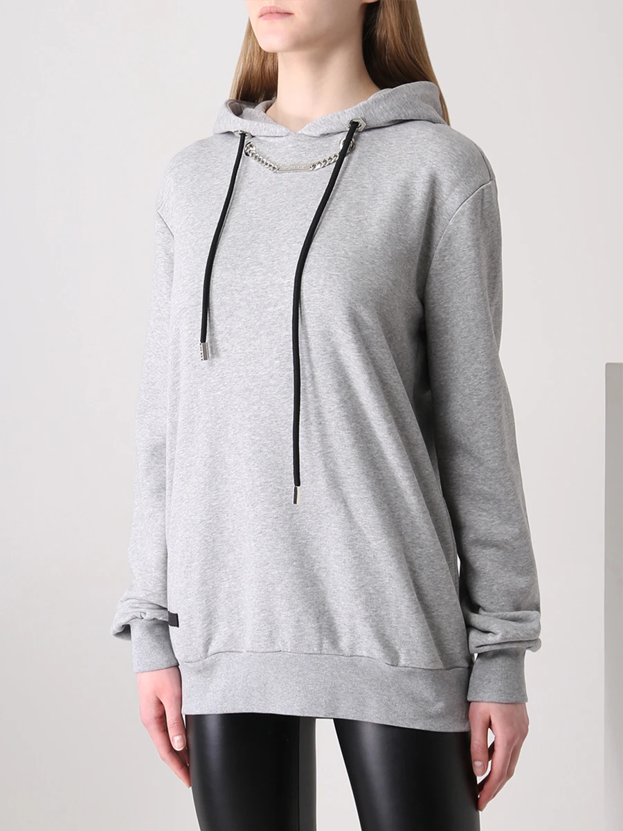 Худи-унисекс хлопковое PHILIPP PLEIN PAAC MJB2426/10 Серый  Фото 8