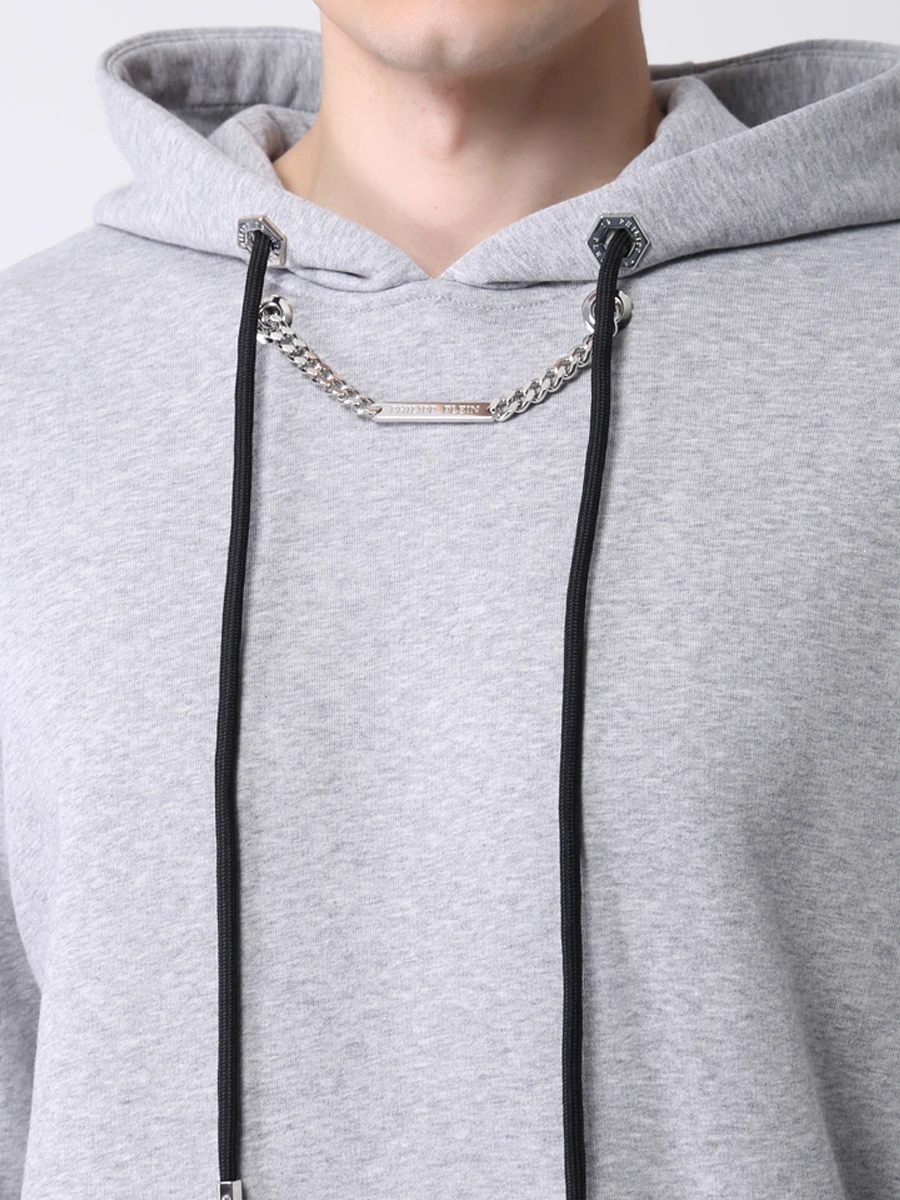 Худи-унисекс хлопковое PHILIPP PLEIN PAAC MJB2426/10 Серый  Фото 6