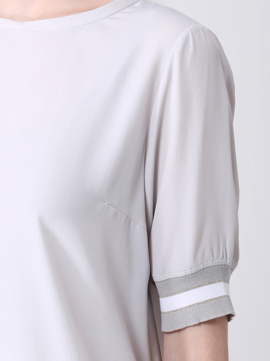 Блуза однотонная LORENA ANTONIAZZI P2138CA034/3284/901, размер 46, цвет серый P2138CA034/3284/901 - фото 5
