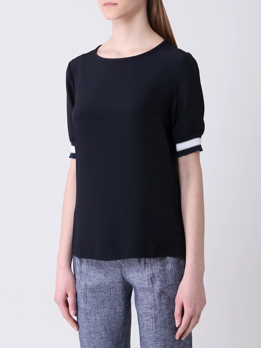 

Блуза однотонная, Синий, P2138CA034/3284/837