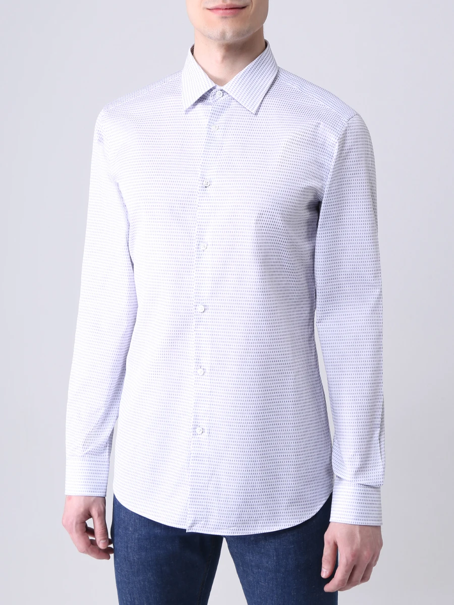 Рубашка Tailored Fit хлопковая BOSS 50451382/410, размер 54, цвет белый 50451382/410 - фото 4