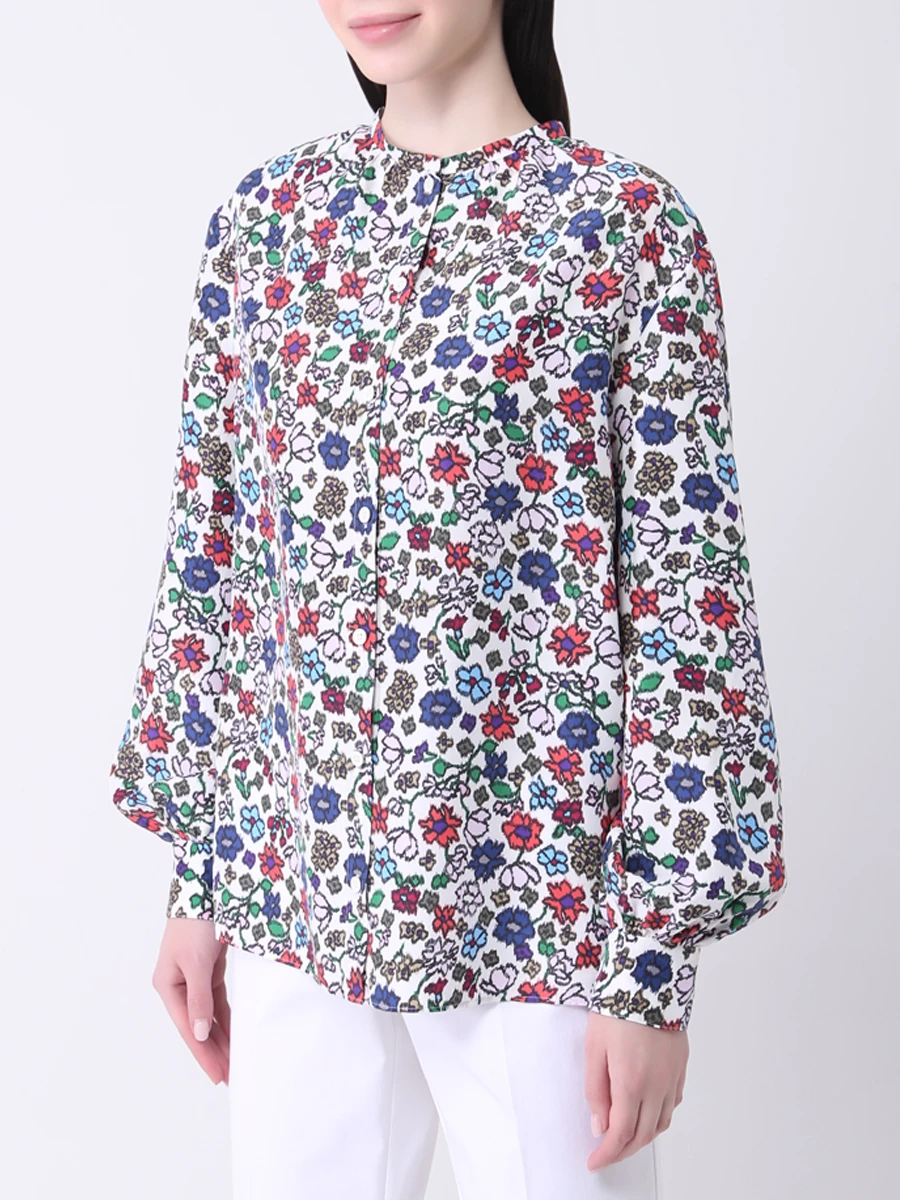 Блуза шелковая с принтом BOGNER 5615ANELIA, размер 42, цвет мультиколор - фото 4