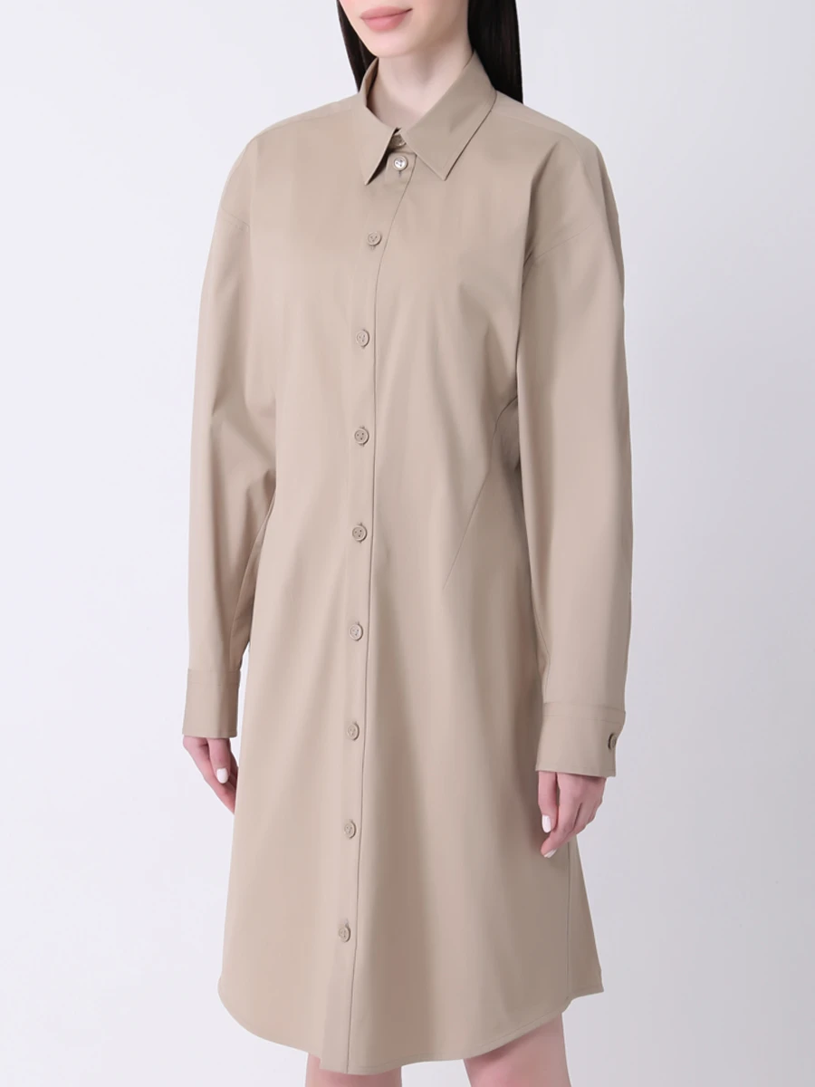 Платье хлопковое BOTTEGA VENETA 647409 VKIX0 9733 Бежевый  Фото 4