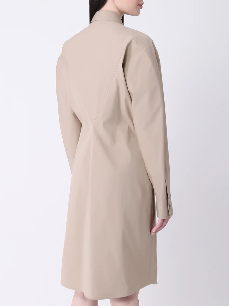 Платье хлопковое BOTTEGA VENETA 647409 VKIX0 9733 Бежевый  Фото 3