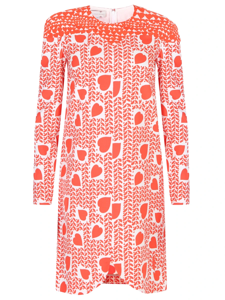 Платье шелковое с принтом, 337287 /оранжевый/сердца, STELLA MCCARTNEY, Принт, 950631  - купить