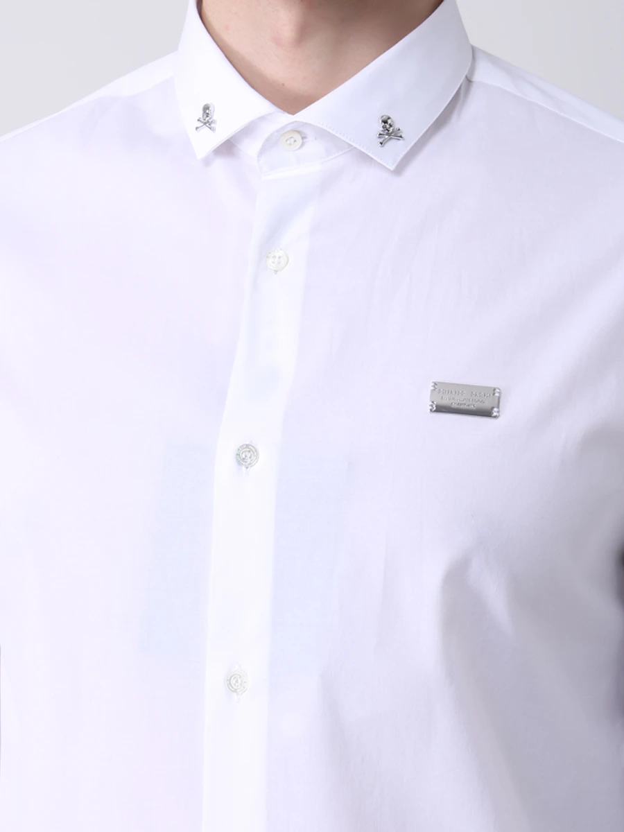 Рубашка Slim Fit хлопковая PHILIPP PLEIN PAAC MRP1440/01, размер 54, цвет белый PAAC MRP1440/01 - фото 5
