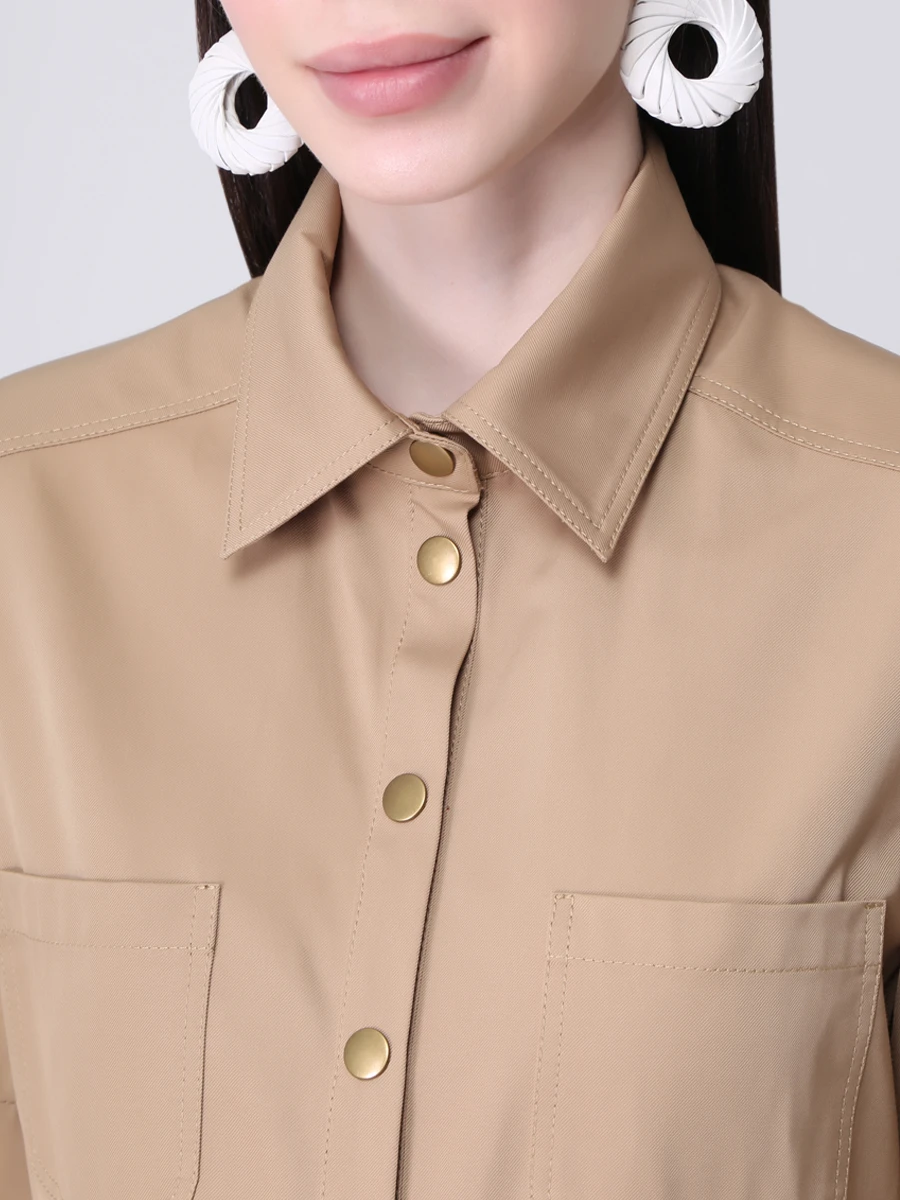 Платье-рубашка однотонное LAROOM ss21-1731, размер 44, цвет бежевый - фото 5