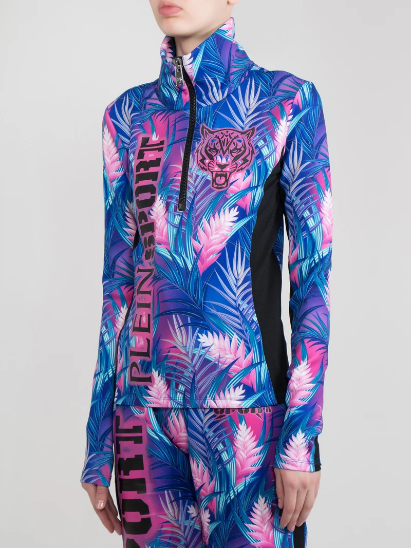 Трикотажная толстовка PLEIN SPORT WJO0195 Фиолетовый/листья Мультиколор  Фото 4