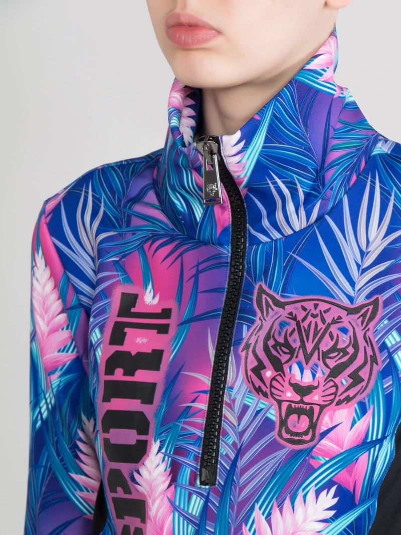 Трикотажная толстовка PLEIN SPORT WJO0195 Фиолетовый/листья Мультиколор  Фото 5