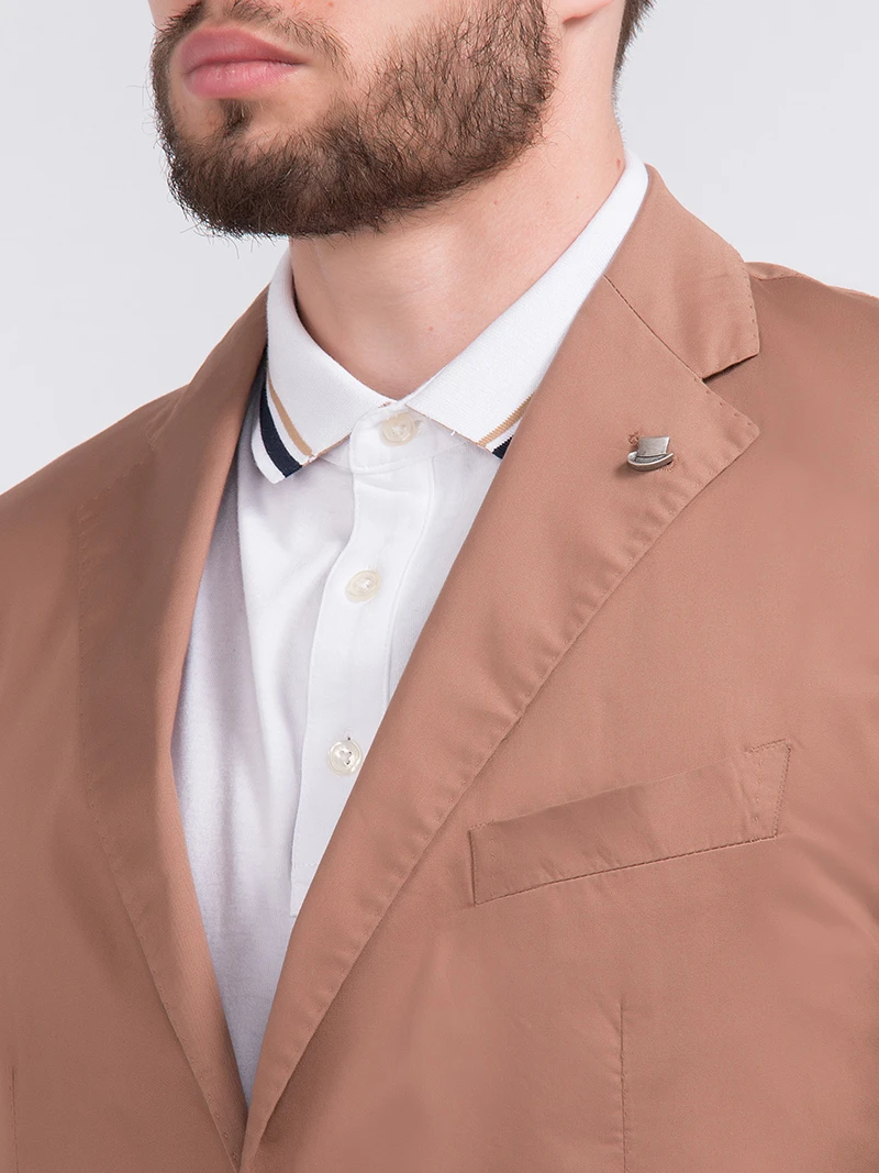 Хлопковый пиджак TAGLIATORE 77UET006 Табачный, размер 46, цвет коричневый - фото 4