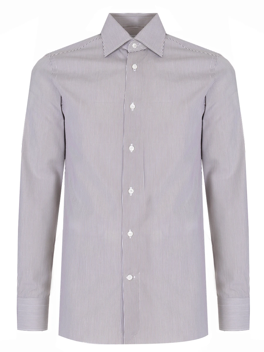 Рубашка Regular Fit хлопковая ERMENEGILDO ZEGNA 301301, размер 58, цвет полоска - фото 1
