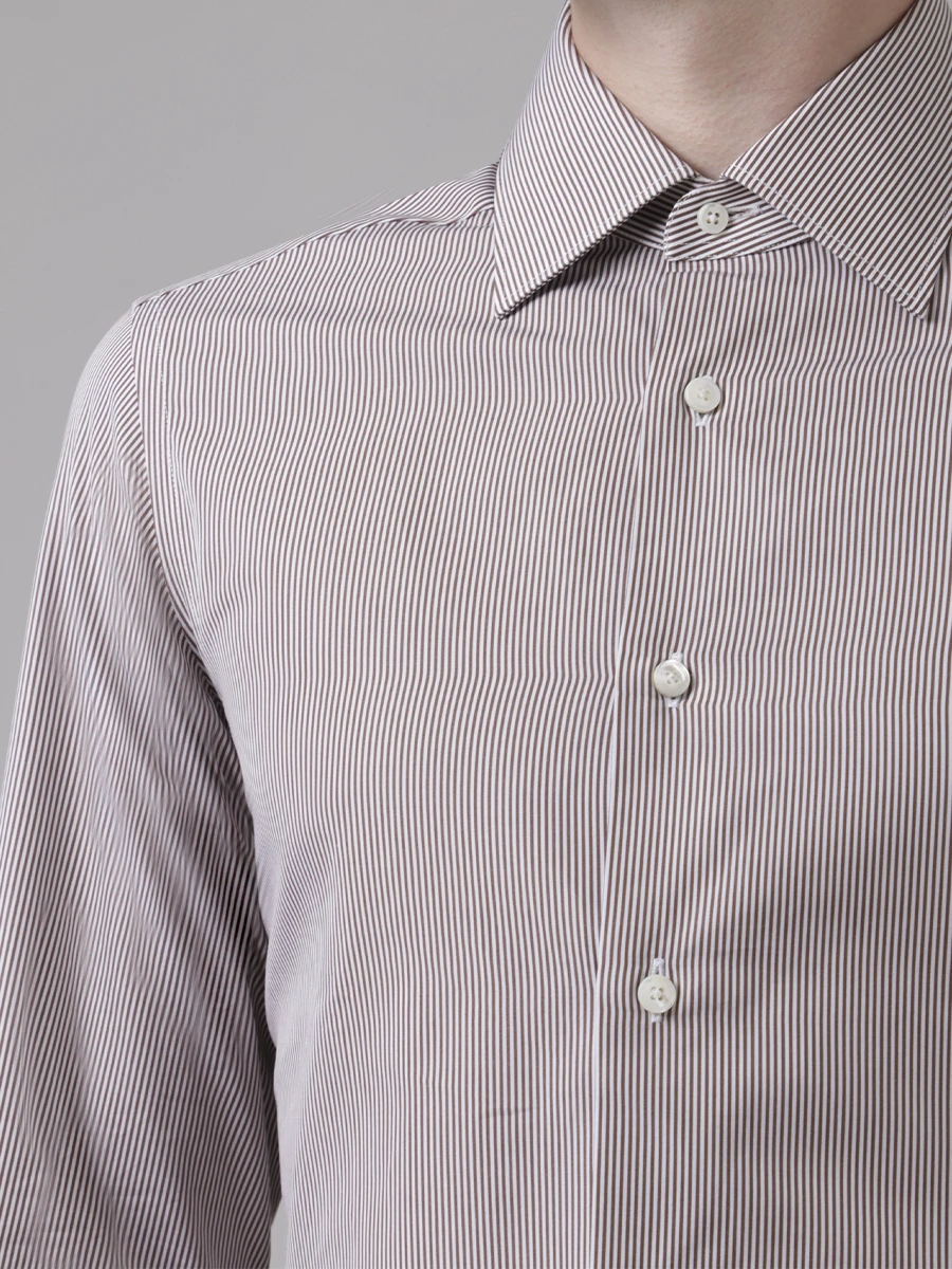 Рубашка Regular Fit хлопковая ERMENEGILDO ZEGNA 301301, размер 58, цвет полоска - фото 5