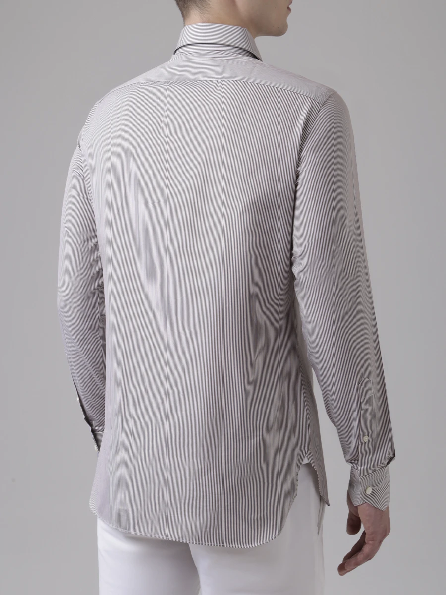 Рубашка Regular Fit хлопковая ERMENEGILDO ZEGNA 301301, размер 58, цвет полоска - фото 3