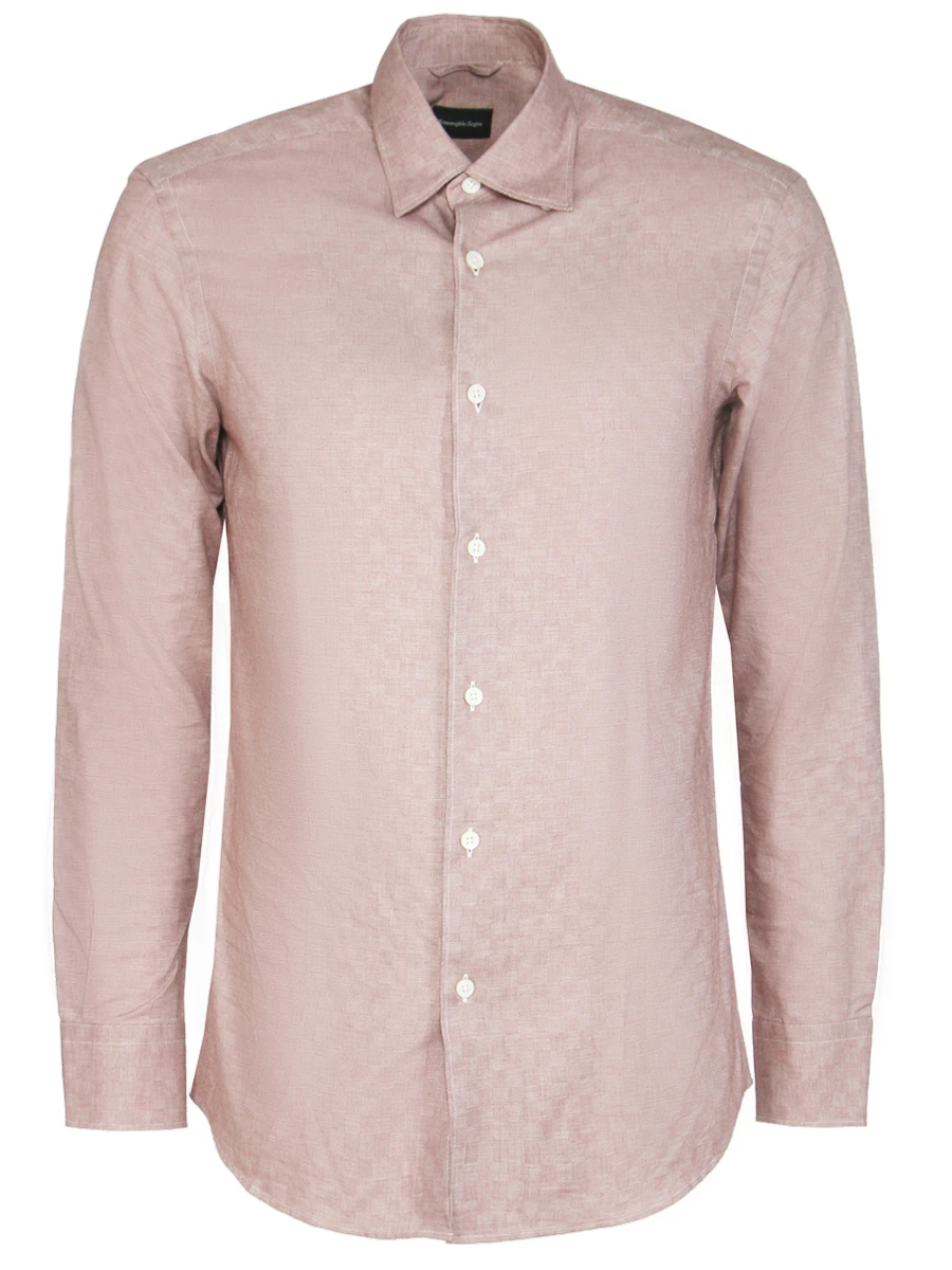 Рубашка с принтом ERMENEGILDO ZEGNA UNX12/SRH1 Бордовый, размер 50, цвет розовый UNX12/SRH1 Бордовый - фото 1