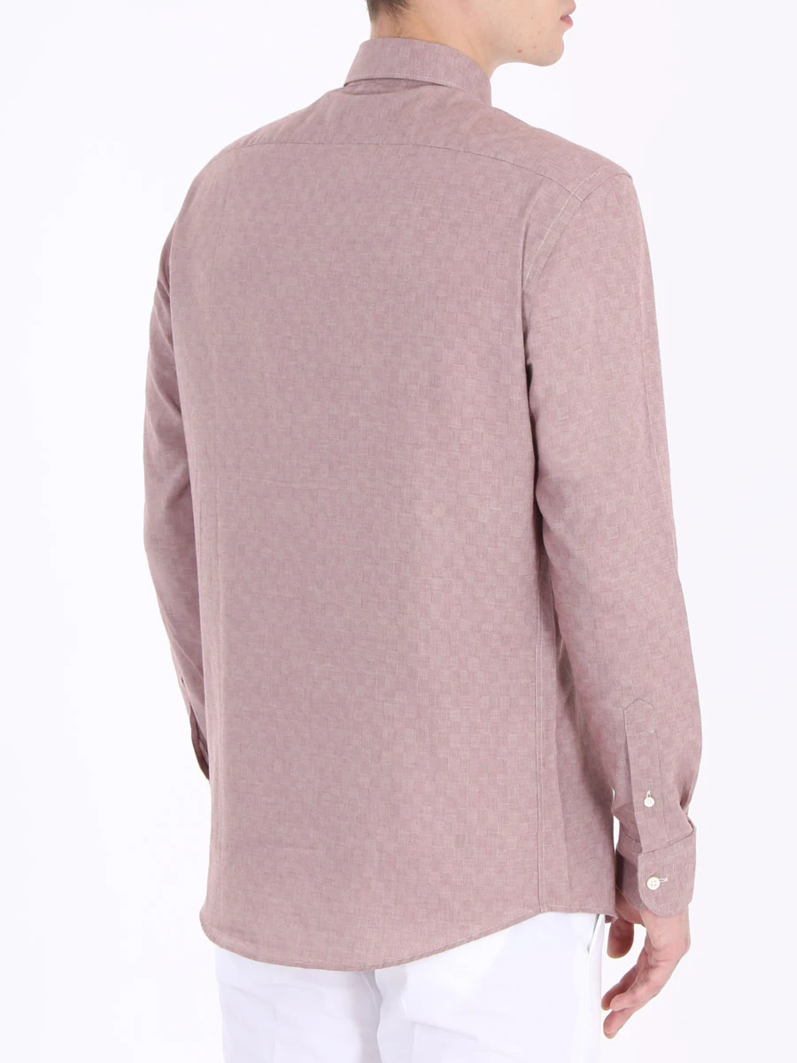 Рубашка с принтом ERMENEGILDO ZEGNA UNX12/SRH1 Бордовый, размер 50, цвет розовый UNX12/SRH1 Бордовый - фото 3