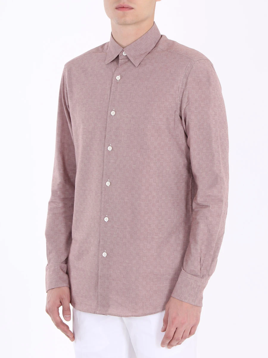 Рубашка с принтом ERMENEGILDO ZEGNA UNX12/SRH1 Бордовый, размер 50, цвет розовый UNX12/SRH1 Бордовый - фото 2