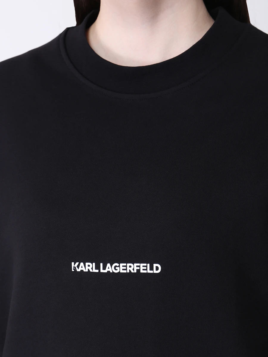 Толстовка хлопковая KARL LAGERFELD 211W1880_99, размер 40, цвет черный - фото 5