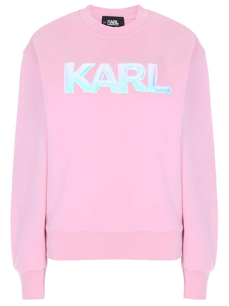 Толстовка хлопковая KARL LAGERFELD 211W1882_51, размер 40, цвет розовый - фото 1