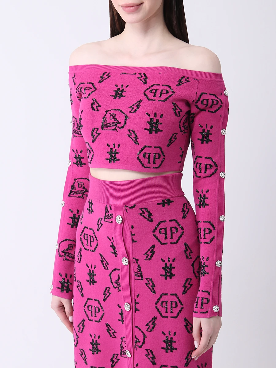 Костюм юбка и топ PHILIPP PLEIN PAAC WKD0009/33, размер 40, цвет розовый PAAC WKD0009/33 - фото 4