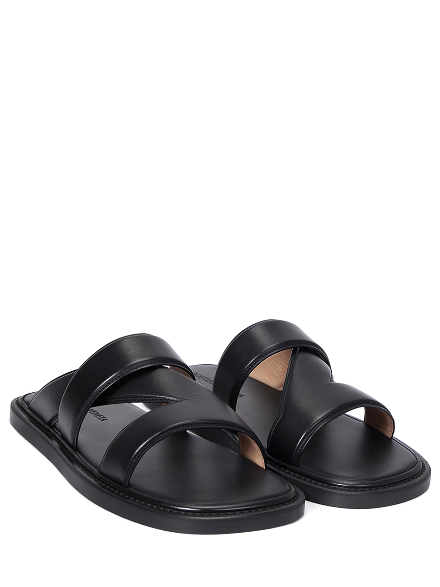 Шлепанцы кожаные BOTTEGA VENETA 651420 VBSL0 1000 E Черный  Фото 2