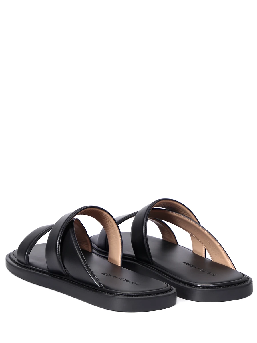 Шлепанцы кожаные BOTTEGA VENETA 651420 VBSL0 1000 E Черный  Фото 4