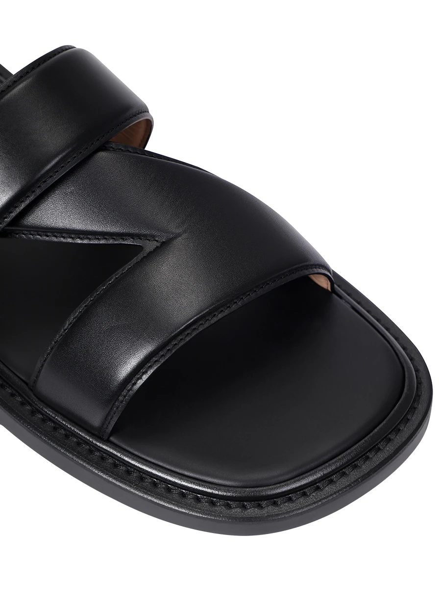 Шлепанцы кожаные BOTTEGA VENETA 651420 VBSL0 1000 E Черный  Фото 5