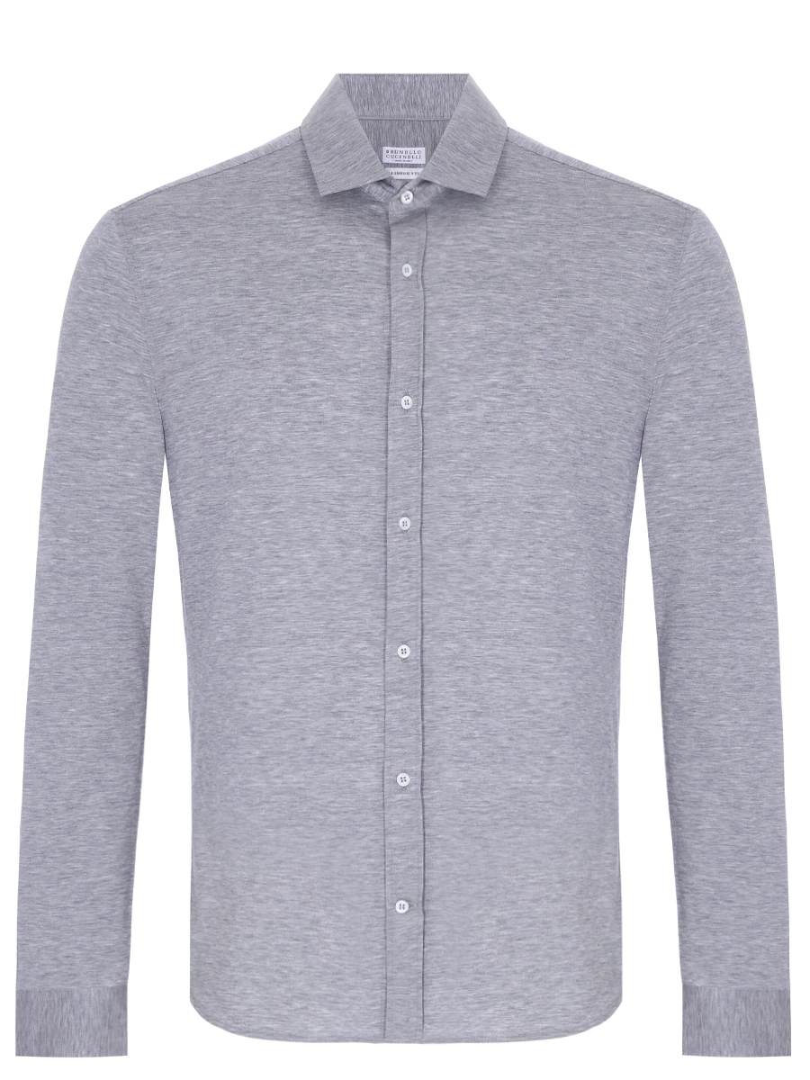

Рубашка Slim Fit из шелка и хлопка, Серый, MTS466699 C571