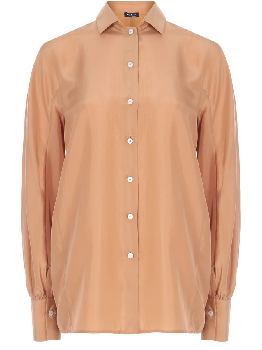 Блуза шелковая KITON D48424K09T620100B, размер 48, цвет бежевый - фото 1
