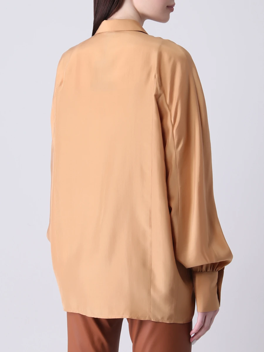 Блуза шелковая KITON D48424K09T620100B, размер 48, цвет бежевый - фото 3