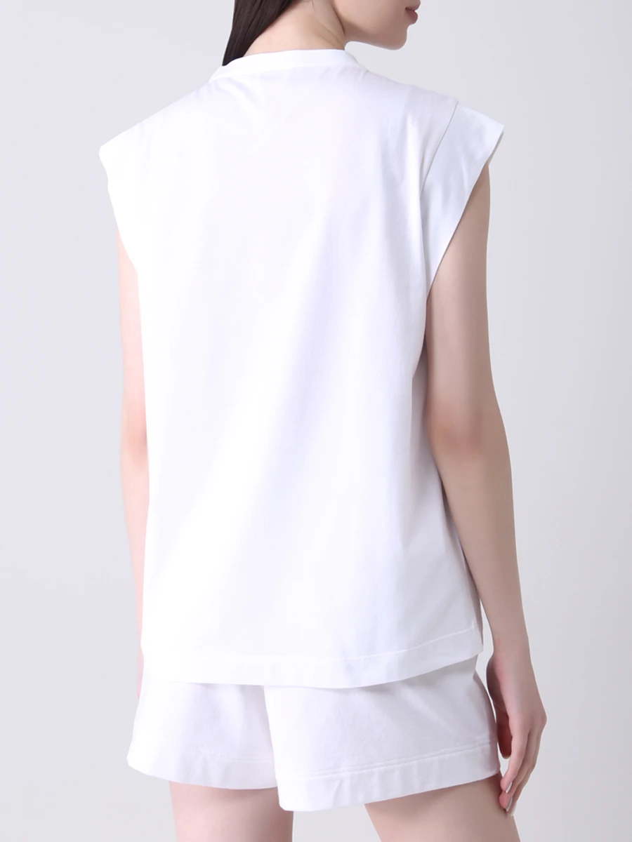 Топ хлопковый с принтом BRUNELLO CUCINELLI M0A45BS210 C159 Белый  Фото 3