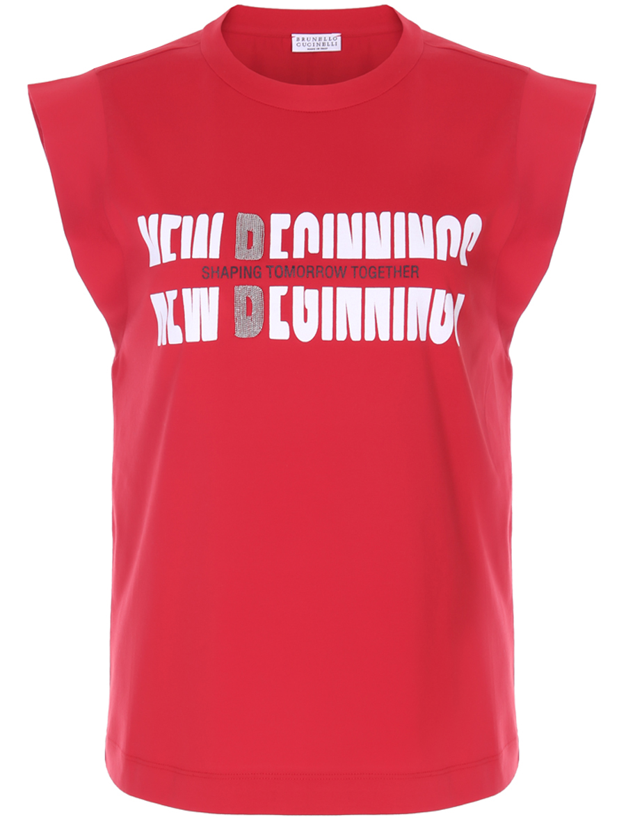 Топ хлопковый с принтом BRUNELLO CUCINELLI