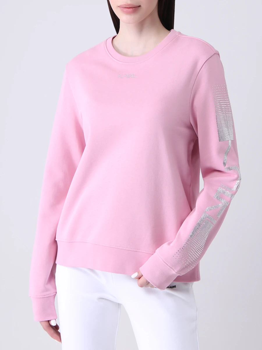 Толстовка хлопковая KARL LAGERFELD 211W1804_51, размер 38, цвет розовый - фото 4