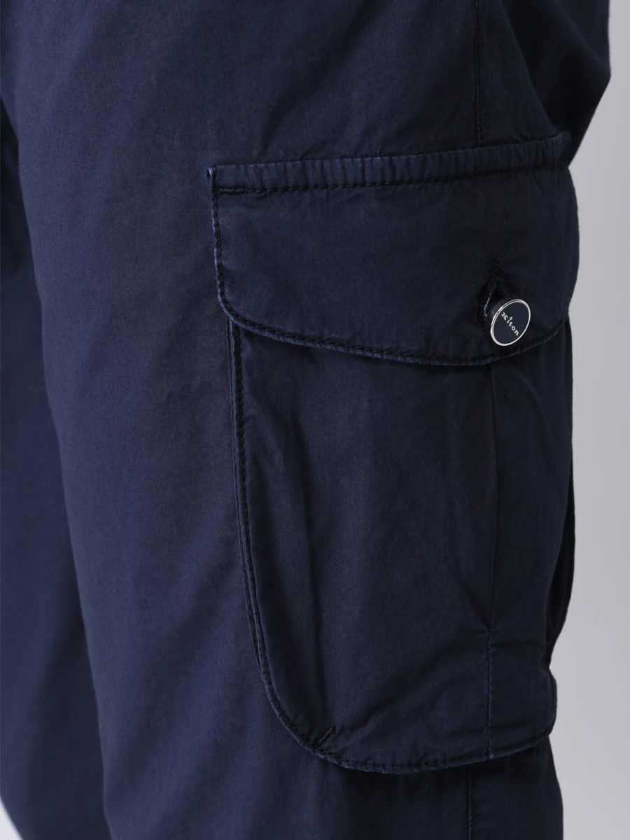 Брюки-карго хлопковые KITON UFPPCAJ07T3507000 Синий  Фото 5