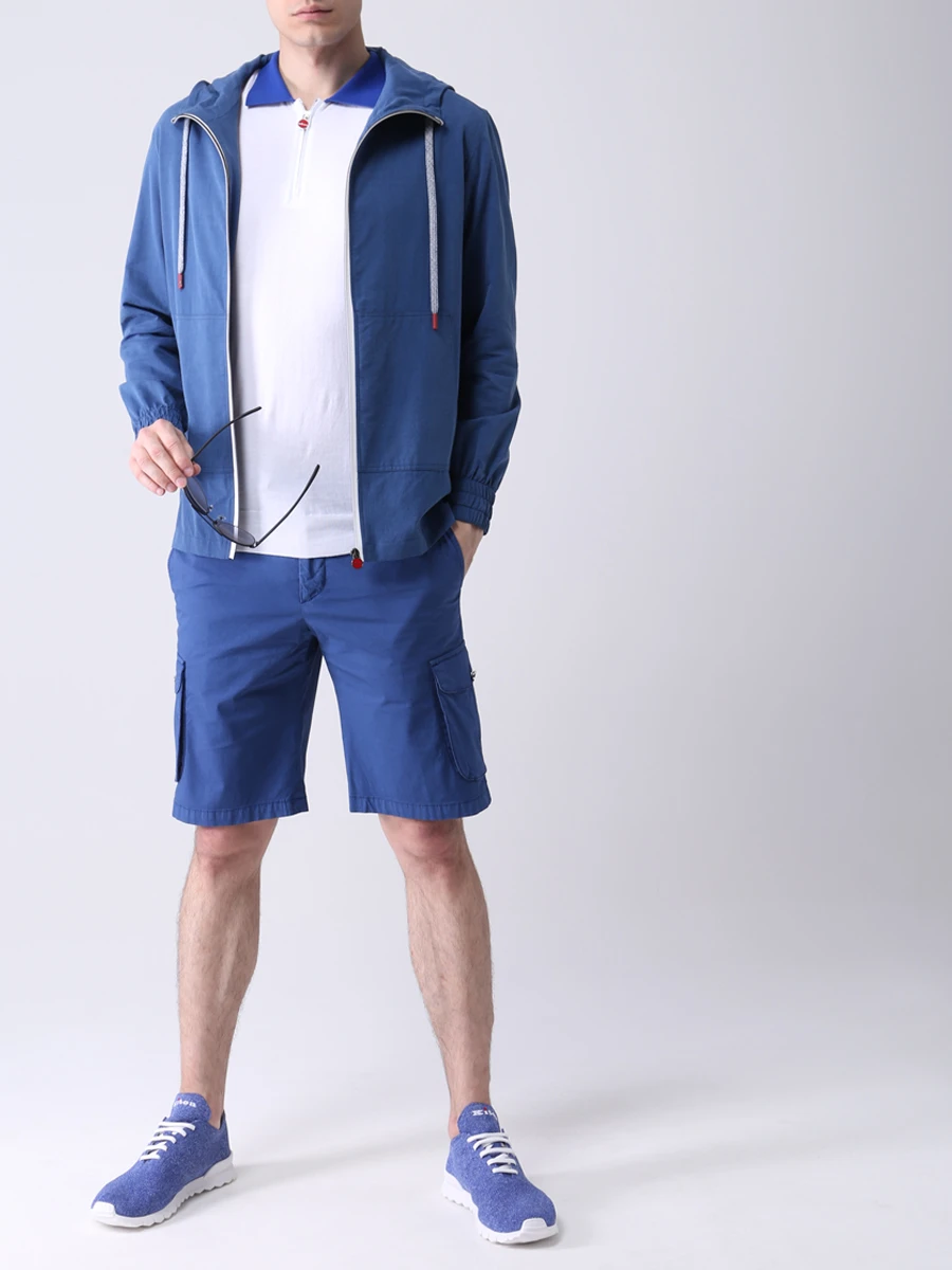 Шорты хлопковые KITON UFPPBJ07T3511002 Синий  Фото 2