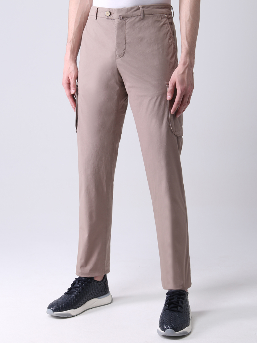 Брюки-карго хлопковые KITON UFPPCAJ07T3505001 Бежевый  Фото 4