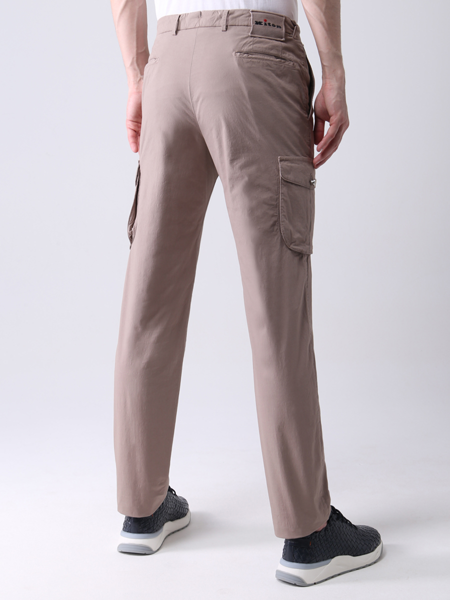 Брюки-карго хлопковые KITON UFPPCAJ07T3505001 Бежевый  Фото 3