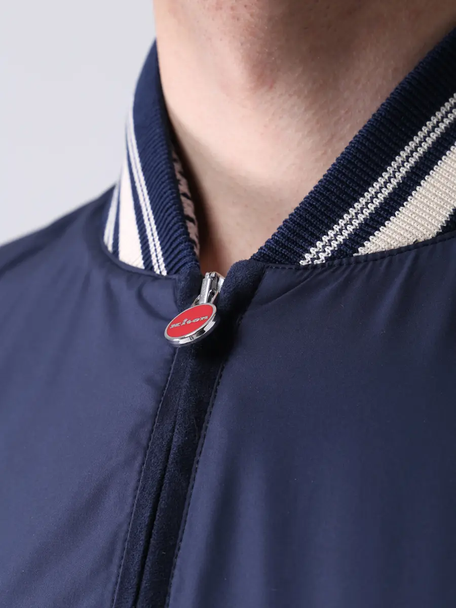 Бомбер однотонный KITON UW0860V07T6116006 Синий  Фото 5