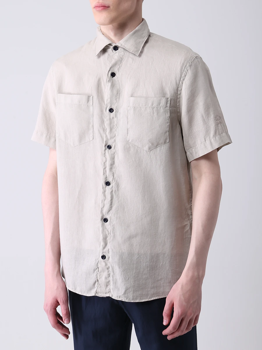 Рубашка Regular Fit льняная PAUL & SHARK 21413217/511, размер 46, цвет бежевый 21413217/511 - фото 4