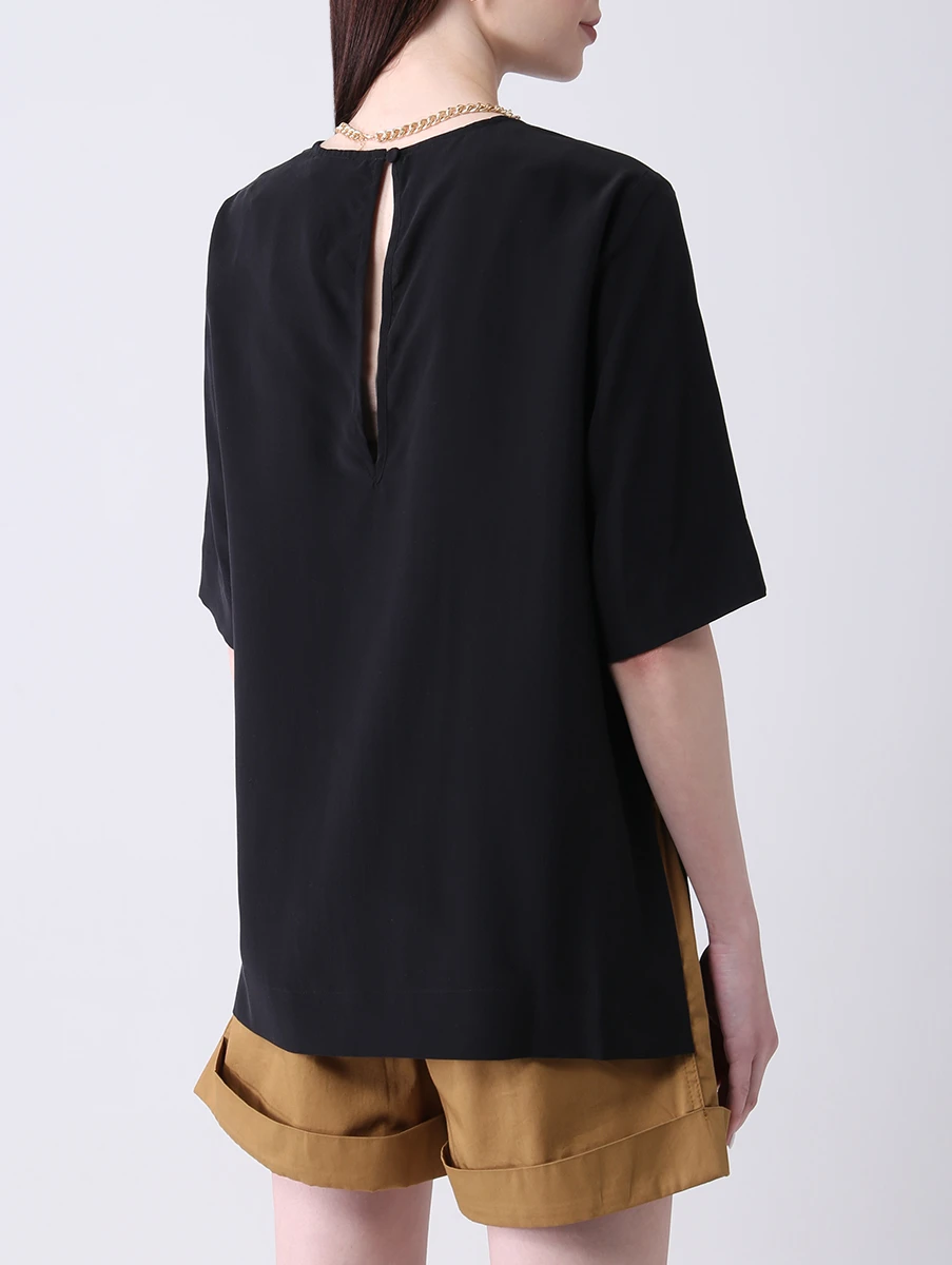 Блуза шелковая BY MALENE BIRGER Q68817013, размер 42, цвет черный - фото 3