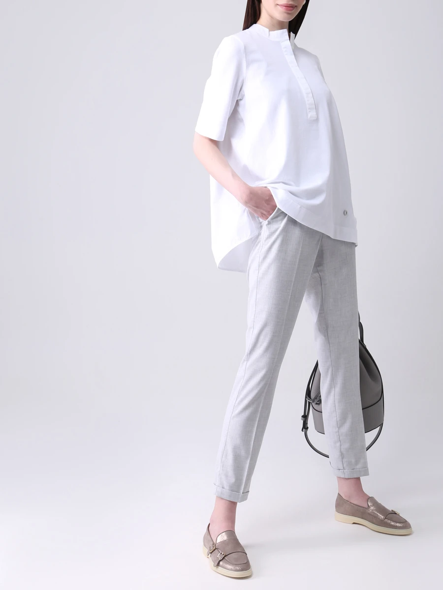 Блуза хлопковая SPOON 2W10.03-03, размер 40, цвет белый - фото 2