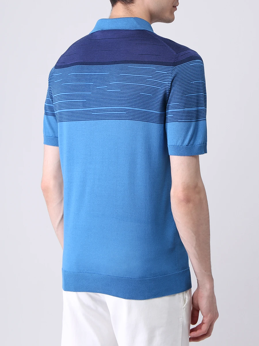 Поло шелковое CASTANGIA 2476/TRINIDAD/474 SWEATER POLO ZIP 11/1327 HSWZ Голубой  Фото 3