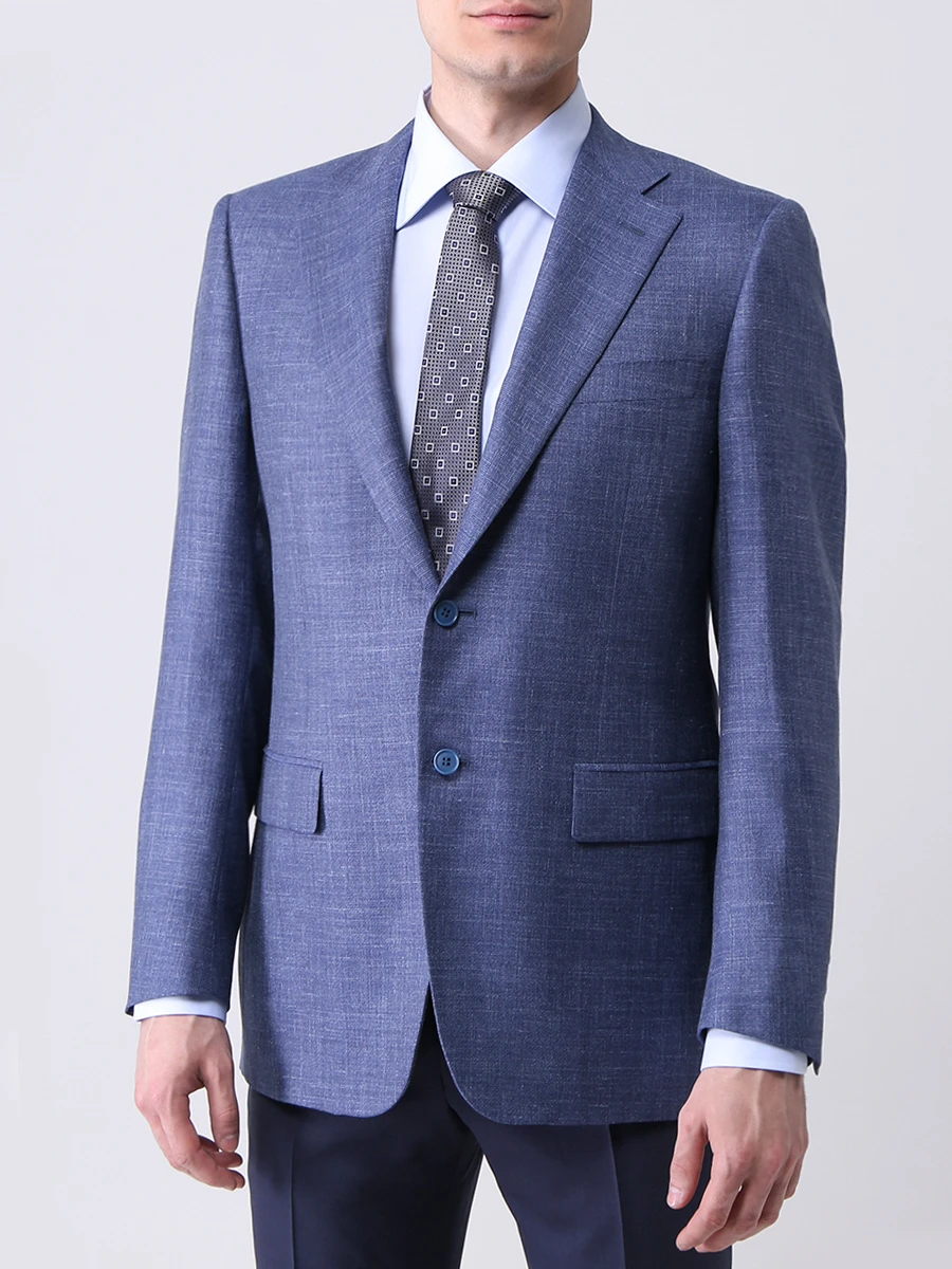 Пиджак из шерсти и шелка CANALI CF00431/405/L/11220 Голубой  Фото 4