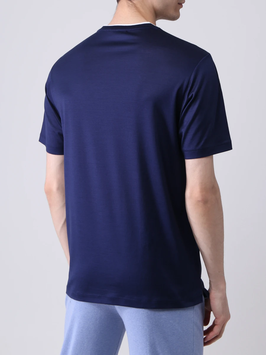 Футболка из шелка и хлопка CASTANGIA S NAVY T-SHIRT CA13 5 Синий  Фото 3